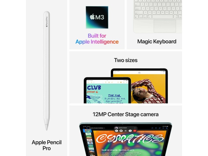 Таблет Apple iPad Air Wi‑Fi 11 8 GB RAM 1 TB Бял Сив M3 NaN –  BB Таблети