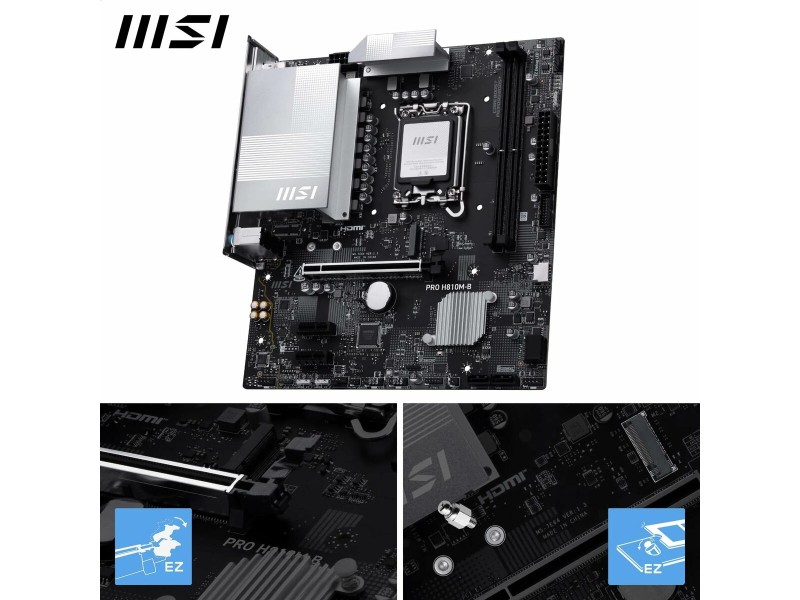 Дънна платка MSI PRO H810M-B LGA 1851 NaN –  BB Дънни платки