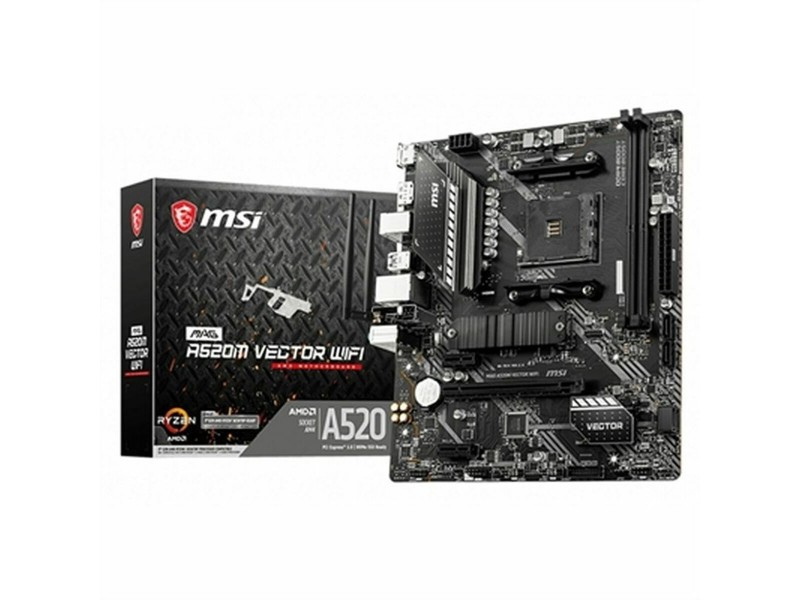 Дънна платка MSI MAG A520M VECTOR WIFI AMD A520 AMD AM4 NaN –  BB Дънни платки