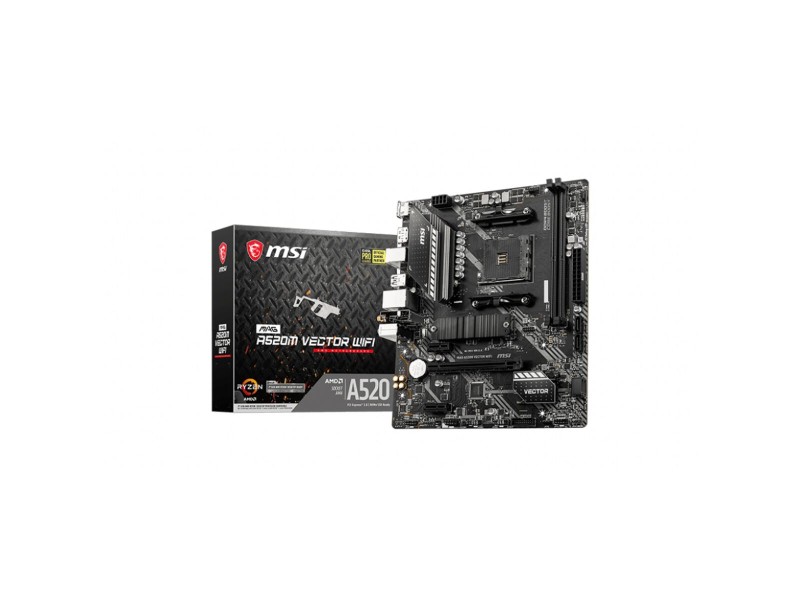 Дънна платка MSI MAG A520M VECTOR WIFI AMD A520 AMD AM4 NaN –  BB Дънни платки