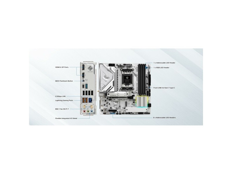 Дънна платка ASRock B850M Steel Legend WiFi Intel Wi-Fi 6 AMD AM5 AMD B850 NaN –  BB Дънни платки