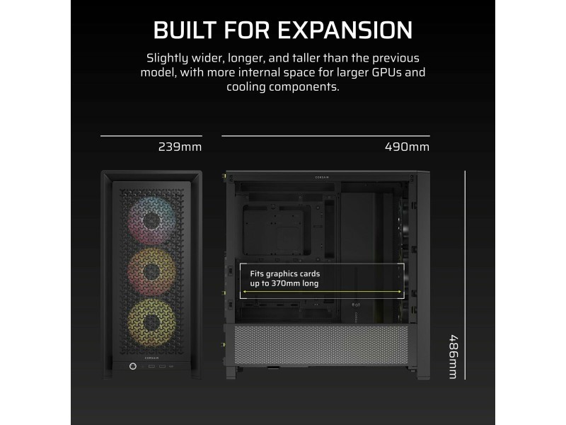 ATX полу-висока кутия Corsair FRAME 4000D RS ARGB Черен Многоцветен NaN –  BB Калъфи за настолни компютри