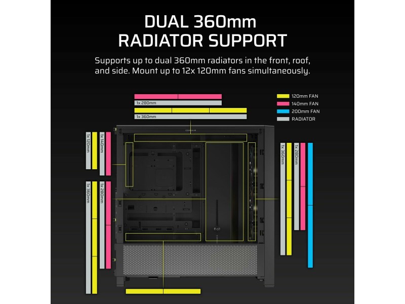 ATX полу-висока кутия Corsair FRAME 4000D RS ARGB Черен Многоцветен NaN –  BB Калъфи за настолни компютри