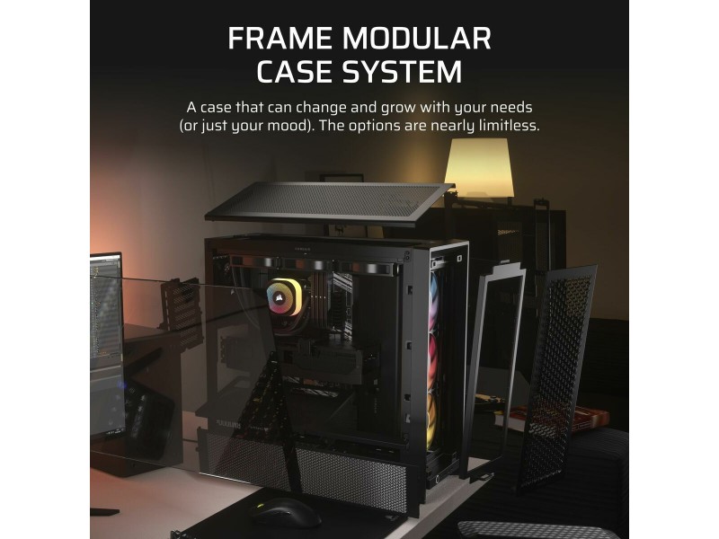 ATX полу-висока кутия Corsair FRAME 4000D RS ARGB Черен Многоцветен NaN –  BB Калъфи за настолни компютри