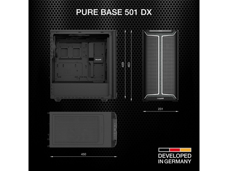 ATX полу-висока кутия Be Quiet! Pure Base 501 DX Черен NaN –  BB Калъфи за настолни компютри