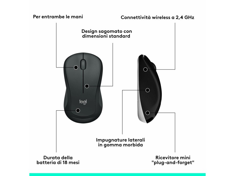 Клавиатура с мишка Logitech 920-008679 италиански език QWERTY Бял Черен NaN –  BB Пакети клавиатура и мишка