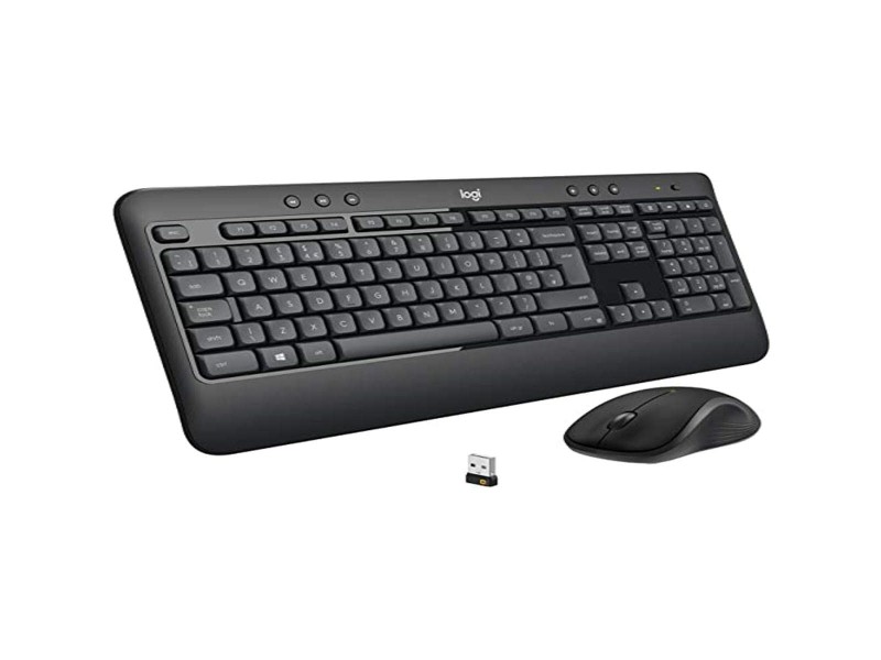 Клавиатура с мишка Logitech 920-008679 италиански език QWERTY Бял Черен NaN –  BB Пакети клавиатура и мишка