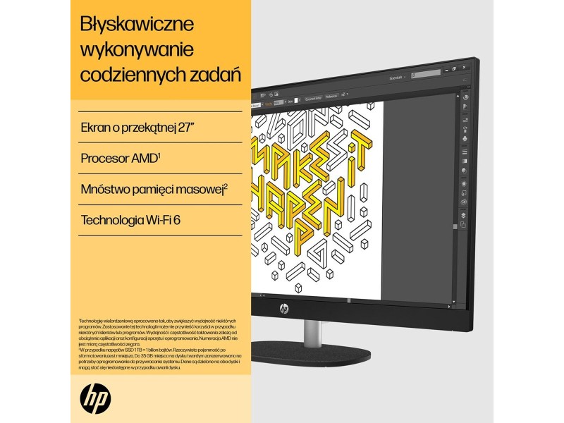 Всичко е едно HP 9U2K5EA 27 AMD Ryzen 5 7520U 16 GB RAM 512 GB SSD NaN –  BB Всичко в едно
