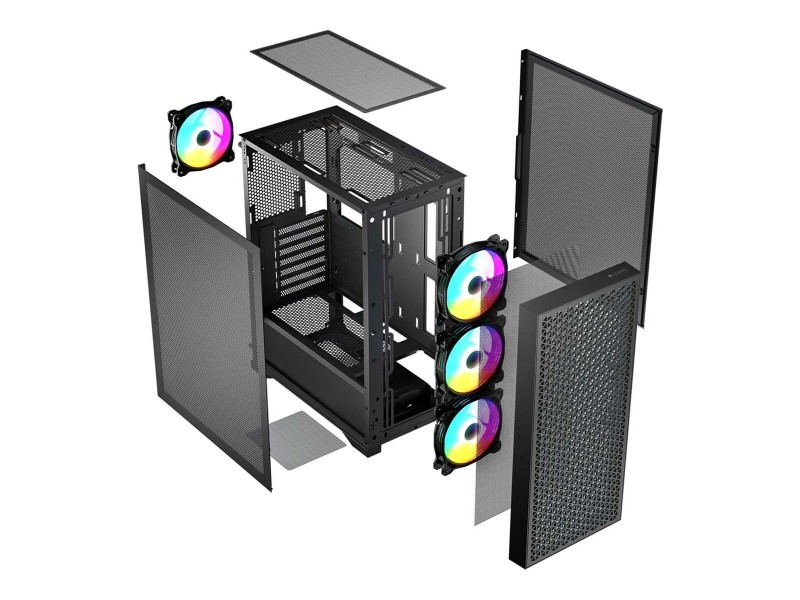 ATX полу-висока кутия Logic AT-DART-PRO-ARGB-10 Черен NaN –  BB Калъфи за настолни компютри