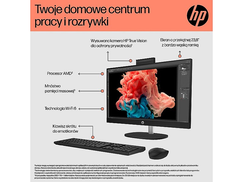 Всичко е едно HP 9U2J8EA 23,8 AMD Ryzen 5 7520U 16 GB RAM 512 GB SSD NaN –  BB Всичко в едно