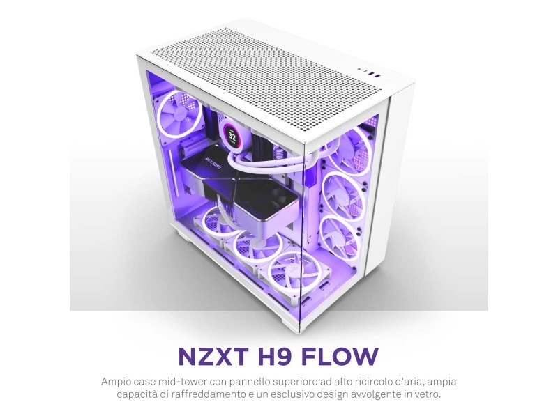 ATX полу-висока кутия NZXT H9 All Бял NaN –  BB Калъфи за настолни компютри