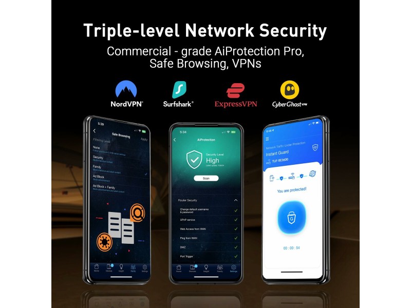 Безжичен усилвател Asus TUF-BE6500 Черен RJ45 Ethernet LAN Wi-Fi NaN –  BB Рутери