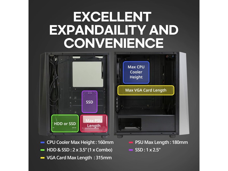 ATX полу-висока кутия Zalman S4 Plus Черен NaN –  BB Калъфи за настолни компютри