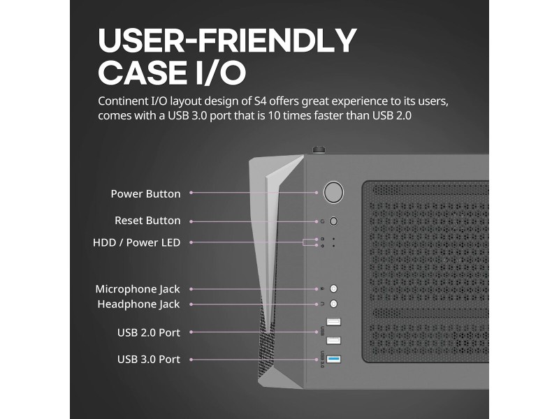 ATX полу-висока кутия Zalman S4 Plus Черен NaN –  BB Калъфи за настолни компютри