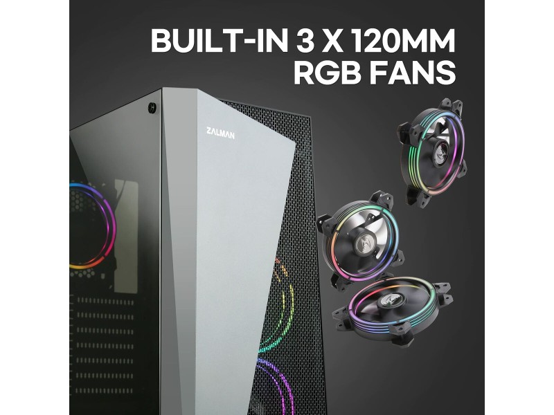 ATX полу-висока кутия Zalman S4 Plus Черен NaN –  BB Калъфи за настолни компютри