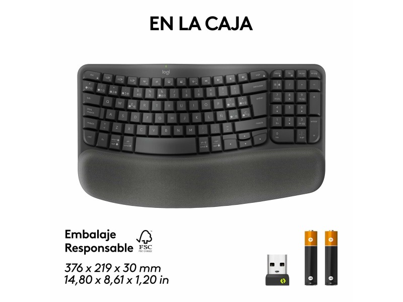 Клавиатура с мишка Logitech Графит Стомана Испанска Qwerty NaN –  BB Клавиатури