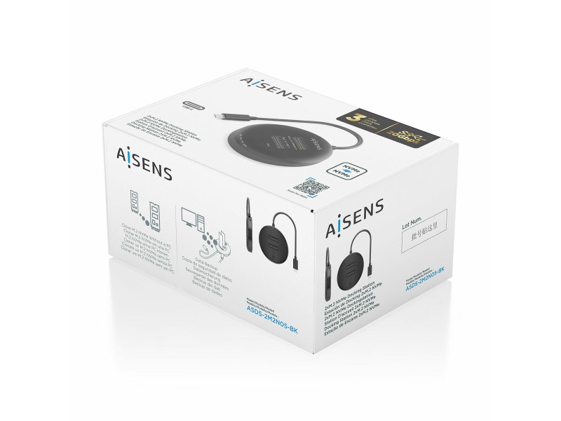 Основа за Зареждане Aisens ASDS-2M2N05-BK Черен NaN –  BB Кутии