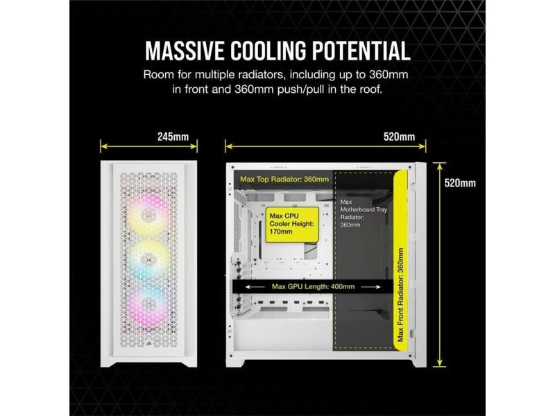 ATX полу-висока кутия Corsair Бял NaN –  BB Калъфи за настолни компютри