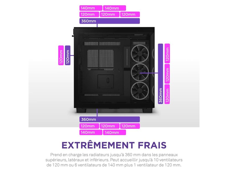 ATX полу-висока кутия NZXT H9 Elite Черен NaN –  BB Калъфи за настолни компютри