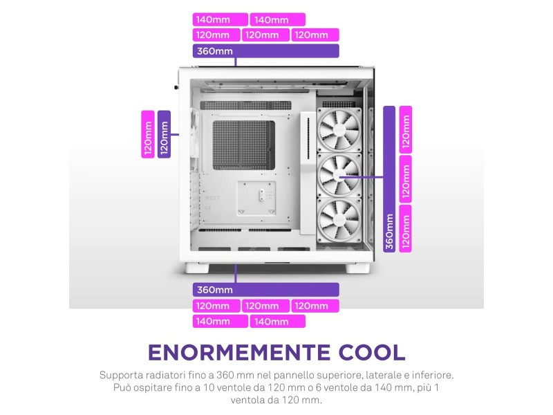 ATX полу-висока кутия NZXT CM-H91EW-01 Бял NaN –  BB Калъфи за настолни компютри