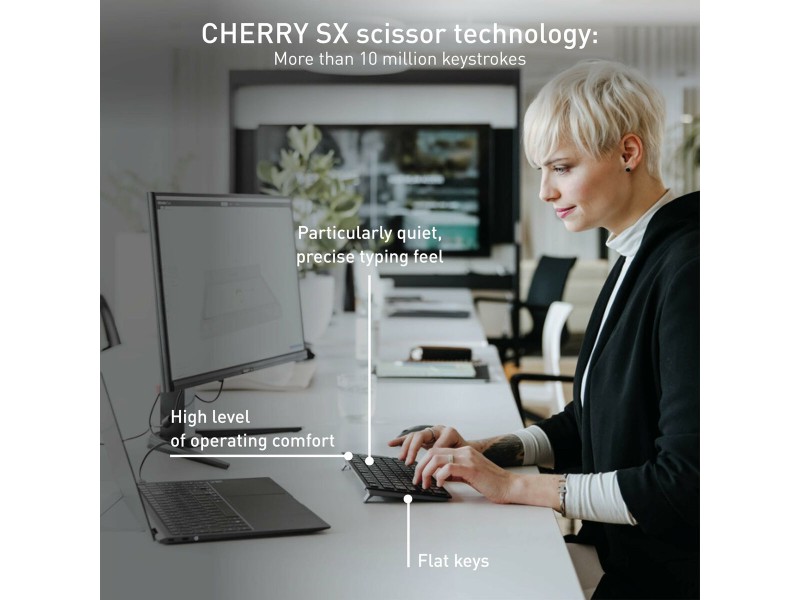 Клавиатура Cherry KW 9200 MINI Испанска Qwerty Черен NaN –  BB Клавиатури