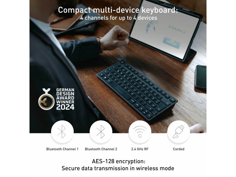 Клавиатура Cherry KW 9200 MINI Испанска Qwerty Черен NaN –  BB Клавиатури