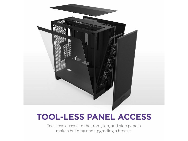 ATX полу-висока кутия NZXT H7 Flow Midi Черен NaN –  BB Калъфи за настолни компютри