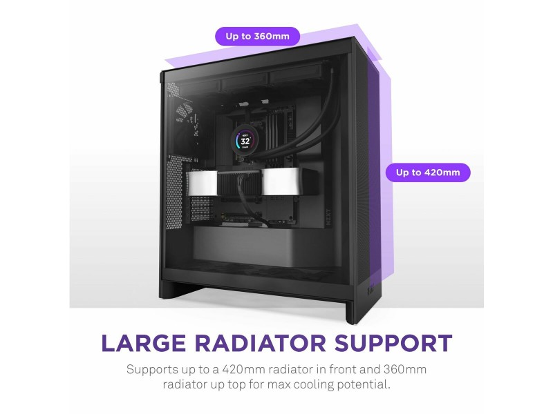 ATX полу-висока кутия NZXT H7 Flow Midi Черен NaN –  BB Калъфи за настолни компютри