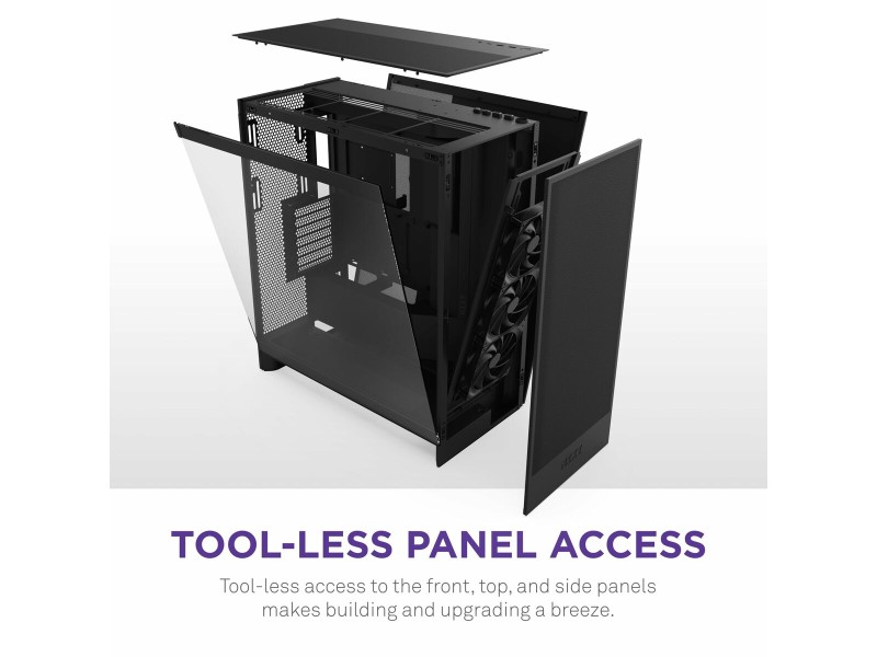 ATX полу-висока кутия NZXT H7 Flow Midi Черен NaN –  BB Калъфи за настолни компютри