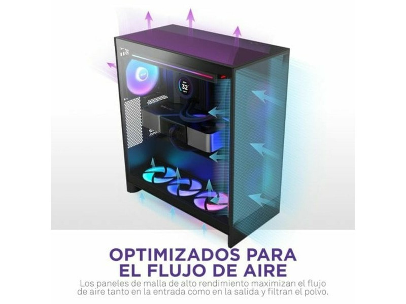 ATX полу-висока кутия NZXT H7 Flow Midi Черен NaN –  BB Калъфи за настолни компютри