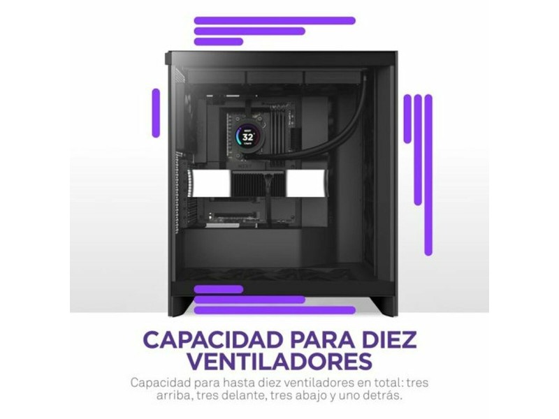 ATX полу-висока кутия NZXT H7 Flow Midi Черен NaN –  BB Калъфи за настолни компютри