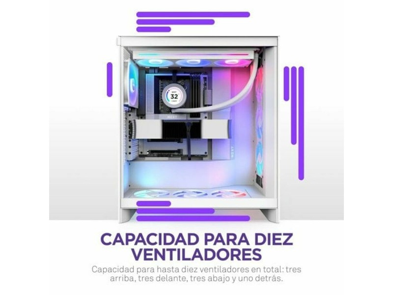 ATX полу-висока кутия NZXT H7 Flow RGB Midi Бял NaN –  BB Калъфи за настолни компютри