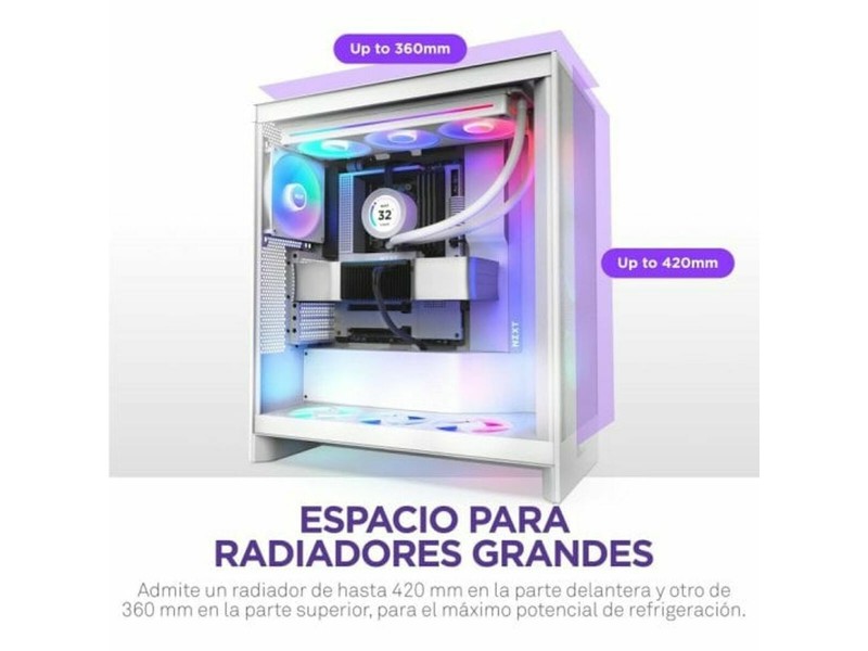 ATX полу-висока кутия NZXT H7 Flow RGB Midi Бял NaN –  BB Калъфи за настолни компютри