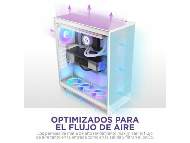 ATX полу-висока кутия NZXT H7 Flow RGB Midi Бял NaN –  BB Калъфи за настолни компютри
