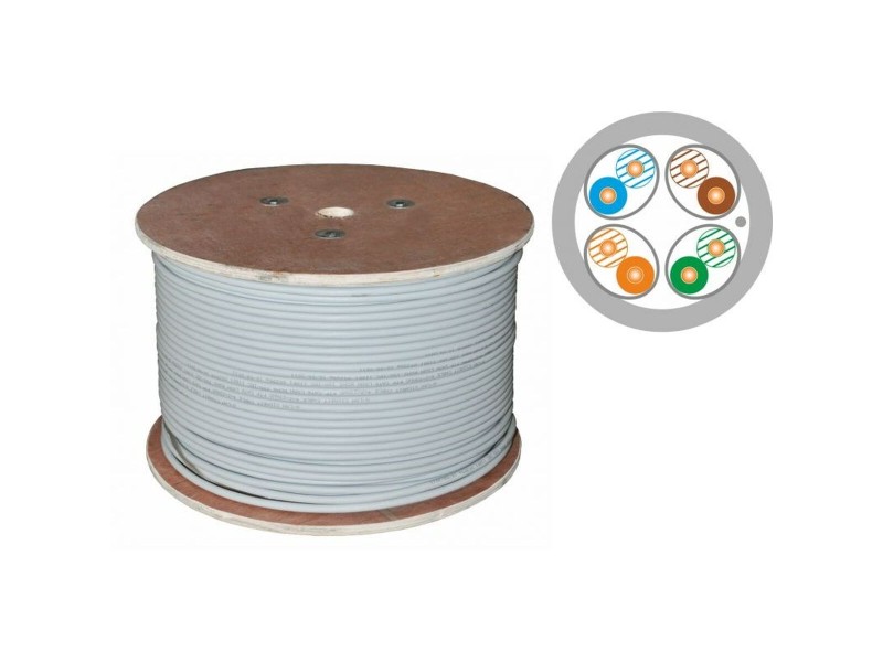 FTP категория 6 твърд мрежови кабел Alantec KIF6ALSOH500D Сив 500 m NaN –  BB Ethernet кабели