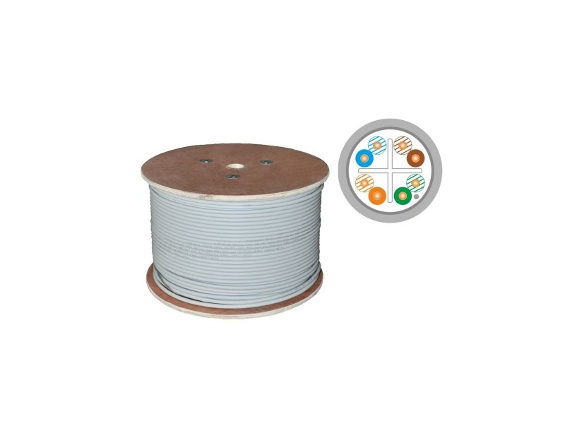 UTP категория 6 твърд мрежови кабел Alantec KIF6LSOH500D Сив 500 m NaN –  BB Ethernet кабели