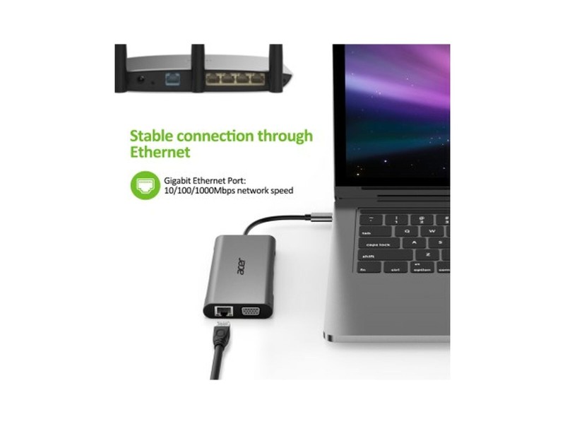 USB извод Acer HP.DSCAB.002 Сребрист NaN –  BB USB хъбове