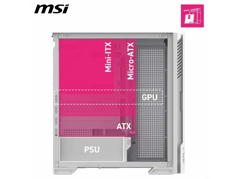 ATX полу-висока кутия MSI 306-7G27W21-JA4 Бял NaN –  BB Калъфи за настолни компютри