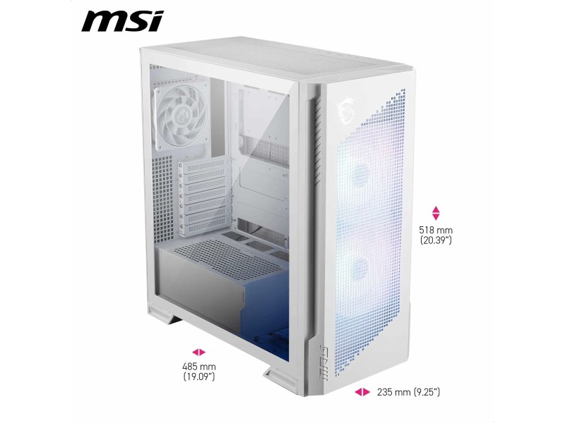ATX полу-висока кутия MSI 306-7G27W21-JA4 Бял NaN –  BB Калъфи за настолни компютри
