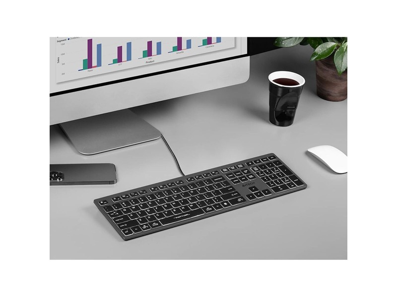 Клавиатура A4 Tech A4TKLA47125 Бял Черен Сив QWERTY NaN –  BB Клавиатури