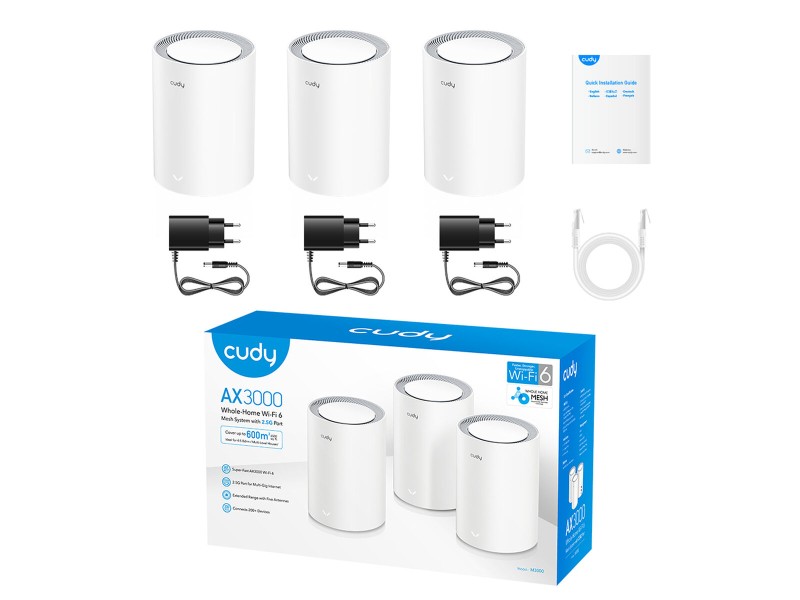 Точка за достъп Cudy M3000(3-PACK) Бял RJ45 Ethernet WAN Wi-Fi NaN –  BB Рутери