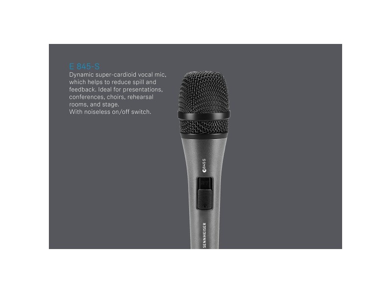 Динамичен микрофон Sennheiser E845-S Черен Графит NaN –  BB Микрофони