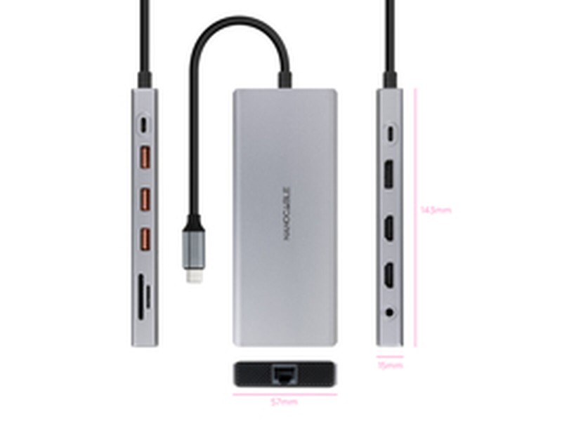 USB извод NANOCABLE 10.16.4612 Сив 100 W NaN –  BB USB хъбове