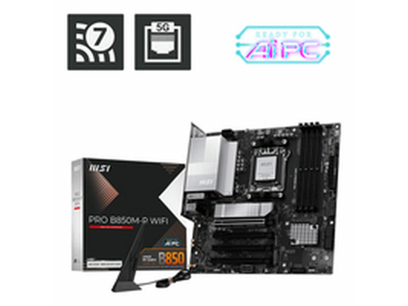 Дънна платка MSI PRO B850M-P WIFI Intel Wi-Fi 6 AMD AM5 AMD B850 NaN –  BB Дънни платки