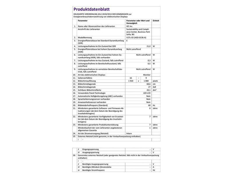 Gaming монитор HP 65P60E9#ABB Full HD 27 NaN –  BB Монитори