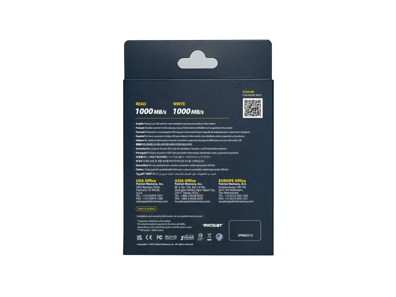 Външен харддиск Patriot Memory PTPL1TBPECB Черен 1 TB NaN –  BB Външни твърди дискове