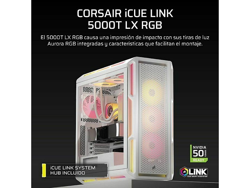 ATX полу-висока кутия Corsair CC-9011299-WW Бял Многоцветен NaN –  BB Калъфи за настолни компютри