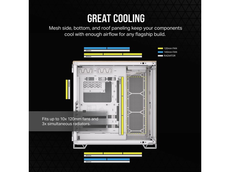 ATX полу-висока кутия Corsair CC-9011284-WW Бял Многоцветен NaN –  BB Калъфи за настолни компютри