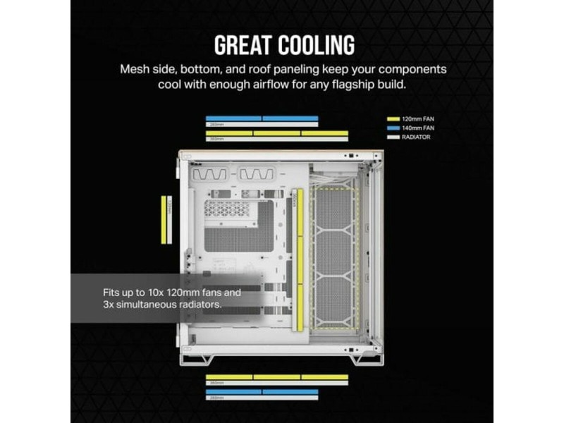 ATX полу-висока кутия Corsair CC-9011284-WW Бял Многоцветен NaN –  BB Калъфи за настолни компютри