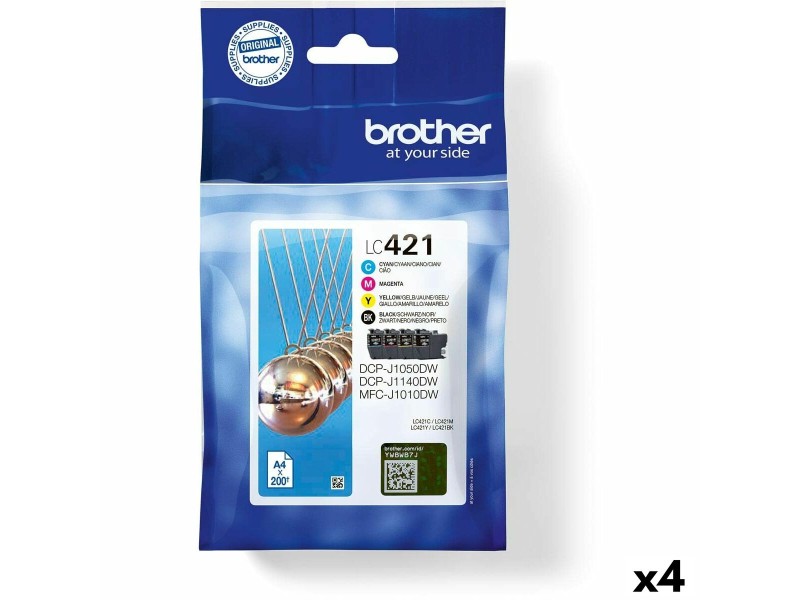 Оригиална касета за мастило Brother MFC-J1010DW / DCP-J1050DW Жълт (4 броя) NaN –  BB Касети с мастило